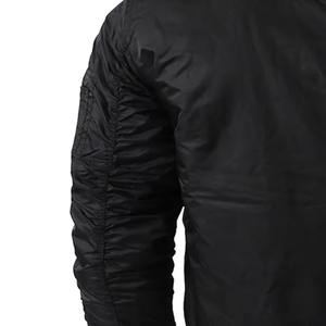 2025 personnalisé matelassé toile doudoune hommes en gros université lettre brodé Bomber manteau décontracté fermeture à glissière hiver avant - Product Image 4