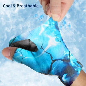 Gants de pêche à demi-doigt pas cher prix Sports de plein air pêche Protection solaire unisexe polyester respirant gants de pêche en plein air - Product Image 6