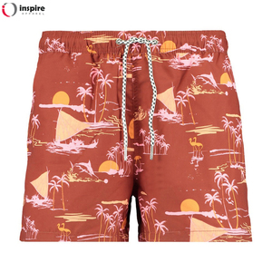 Shorts décontractés pour hommes à taille mi-haute avec cordon de serrage, mélange polyester/coton, écologiques, respirants, séchage rapide, couleur unie, personnalisables, haute qualité - Product Image 5