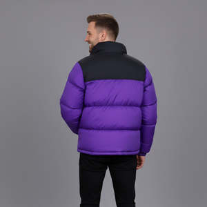 Chaqueta Bomber de Lona Brillante Naranja Intenso para Hombre, con Capucha, Acabado de Alto Brillo, Logotipo Frontal, para Ropa Urbana y Casual de Invierno - Product Image 4