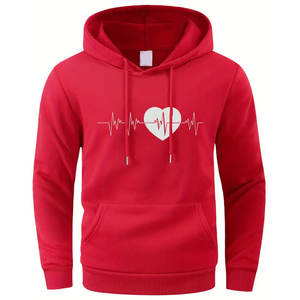 เสื้อฮู้ดพิมพ์ลายสกรีนสำหรับผู้ชายน้ำหนักเบามีฮู้ดผ้าคอตตอนพิมพ์ลาย - Product Image 1