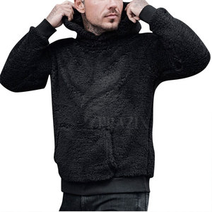 Sudadera con capucha de lana Sherpa para hombre de primera calidad con técnicas lisas de alto teñido Diseño moderno más popular para patrón sólido de invierno - Product Image 2