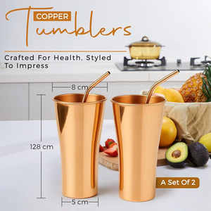 Copa de Vino de Cobre Puro de Primera Calidad, Irrompible, Grande, Vasos de Vino sin Tallo - Product Image 5