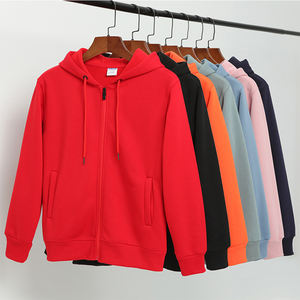 Sweat à capuche pour homme 100% coton toile 400g poids du tissu coupe-vent veste matelassée couleur unie personnalisable vêtements de travail - Product Image 2