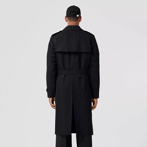 Gabardina larga Vintage de algodón hecha a medida al por mayor para hombre, abrigo impermeable con botones interiores y puños con cinturón - Product Image 4