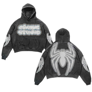 Customized vintage patchwork men's hoodie comfortable windproof breathable streetwear stylish men hoodies 2025 - Product Image 1