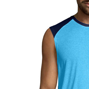 Camiseta atlética con logotipo personalizado para hombre, camiseta de gimnasio de algodón 100%, camiseta de entrenamiento personalizada, camiseta sin mangas para entrenamiento - Product Image 6