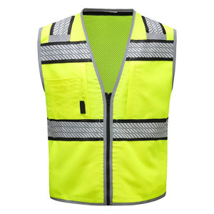 OEM Gilet de sécurité réfléchissant sans manches à fermeture éclair pour hommes, haute visibilité, pour travailleurs - Product Image 5