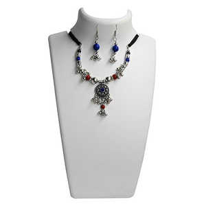 Jeweljunk Special Navratri Necklace <b>Set</b> Maroon and Blue <b>Beads</b> Fashion Jewelry 1110932 - Product Image 1