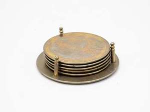 Posavasos Redondo Clásico de Latón para Uso en Hogar, Hotel y Restaurante - Decoración Ecológica Resistente al Calor - Product Image 3