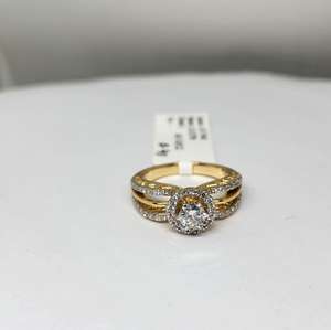 Bague de fiançailles solitaire en or jaune 14 carats avec diamant naturel VVS de 0,40 carat certifié IGI, nouvelle collection de luxe pour femmes, plaqué rhodium - Product Image 1