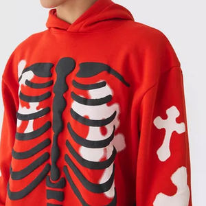 Sweat à capuche vintage en coton 100% lourd personnalisé pour hommes, lavage à l'acide, logo imprimé en relief, transfert thermique DTF, logo imprimé en relief - Product Image 2