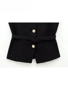 Gilet en toile de coton pour femme, nouveau design, vêtement d'extérieur uni à col rond, respirant, écologique, décontracté, vente en gros - Product Image 4