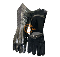 Gants de chevalier médiévaux en acier poli noir antique, épaisseur 18, pour SCA, cosplay et reconstitution historique