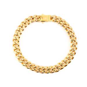 ชุดเครื่องประดับทองคำ 14K ประกอบด้วยสร้อยคิวบาลิงค์ขนาด 10 มม. และกำไลข้อมือ - Product Image 4