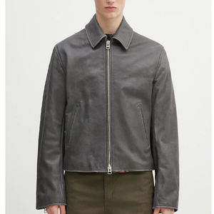 Chaqueta de Cuero PU Ligera y Elegante para Hombre, Precio al por Mayor, Cierre Completo, Chaquetas de Cuero de Moda para Hombre de Invierno - Product Image 6