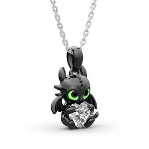 Collier en argent sterling avec zircon, motif cœur de dragon, Jeulia Hug Me Show Your Heart, pour les fêtes - Product Image 2