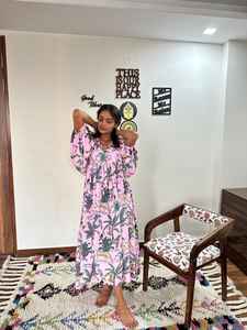 Main bloc imprimé femmes décontracté Maxi robe été Floral imprimé Midi robe bohème Floral imprimé Maxi robe - Product Image 6