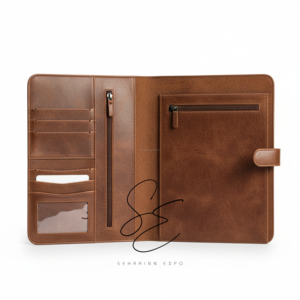 Porte-documents A4 en cuir véritable vintage avec fermeture à bouton-pression, organiseur professionnel, porte-fichiers, cadeaux d'entreprise - Product Image 5
