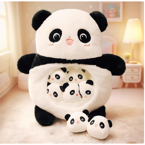 Adorable Peluche de Panda de 20 Pulgadas con 6 Bebés, Lindo Juguete de Animal - Product Image 1