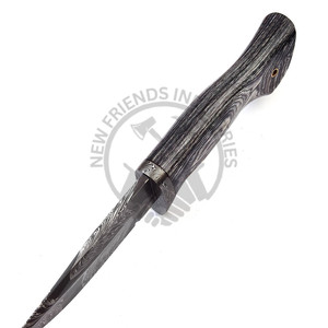 Acero de Damasco de grado Industrial forjado a mano 1095/15N20 hoja fija OEM caza Camping cuchillo multifuncional Pakkawood latón - Product Image 2