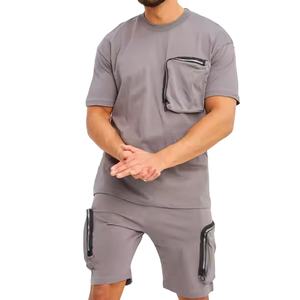 Ensemble de survêtement pour homme personnalisé en coton 100% imperméable et coupe-vent à carreaux, 2 pièces, streetwear d'automne - Product Image 2