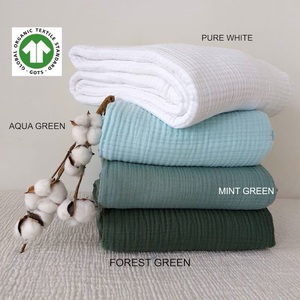 Vente en gros 100% tissu de mousseline de coton largeur supplémentaire 40 ''/101cm Double gaze de coton pour robes mètre cour disponible - Product Image 3