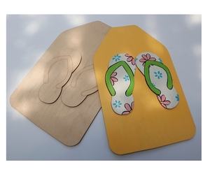 Delarchi ของตกแต่งในฤดูร้อนไม่ซ้ำใครกระดานไม้ในรูปรองเท้าแตะงานฝีมือขัดเงาของที่ระลึกจากเวียดนามดีไซน์เลียนแบบโบราณ - Product Image 1