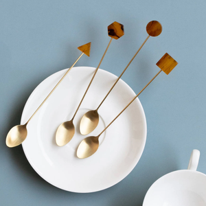304 Customized Geometric Nordic Shape Metal Luxury Long Handle Tea <b>Coffee</b> <b>Spoon</b> in Wholesale Price - Product Image 3