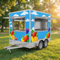 Promotion : Remorque de vente alimentaire carrée homologuée CE, chariot mobile pour jus frais, citronnade et smoothies, idéal pour événements extérieurs