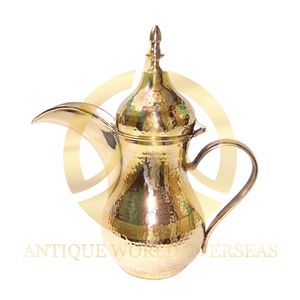 Hecho a mano al por mayor Metal Dallah Color dorado Latón Hecho Dallah Martillado Diseño Brillante Pulido Suministros de diseño ventajosos - Product Image 1