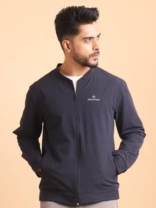 Chaqueta Bomber de lana azul marino Premium para hombre de talla grande, máxima comodidad y elegancia atemporal para mejorar el estilo - Product Image 2