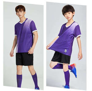 Ensemble d'entraînement de football à manches courtes en polyester respirant maillot de football d'équipe personnalisé - Product Image 2