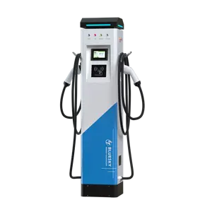 Blueksy 44kw stazione di ricarica Ac Ev a pavimento due pistole Type2 22kw stazione di ricarica per auto elettrica con caricatore Ocpp ev con POS