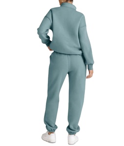 Top Trendy Women's Fashion Sets Breathable Crew Neck 100% Cotton Eco-Friendly Customized Logo Winter Jogger Casual <b>Tracksuit</b> - Product Image 4