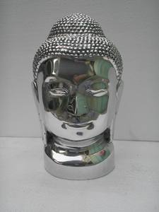 Escultura de Buda riendo Técnica de fundición de aluminio Material de metal duradero - Product Image 3