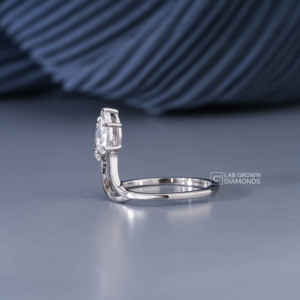 Anillo de Oro Blanco de 14 Quilates con Dos Diamantes Cultivados en Laboratorio con Corte de Pera, Anillo de Lujo para Mujer con Calidad VS EF, Regalo de Aniversario Toi et Moi, 1.30ctw - Product Image 4