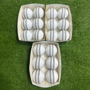 Pelota de críquet de cuero personalizada OEM, pelota de críquet dura para jardín, para entrenamiento de adultos, para jugar al críquet, pelota de cuero blanca - Product Image 2