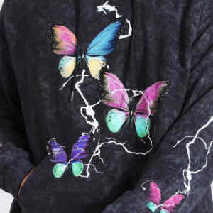 Fabricants de vêtements personnalisés Acid Wash Vintage French Terry Sweat à capuche pour hommes Sun Faded Distressed 100% Cotton Heavyweight Print - Product Image 6