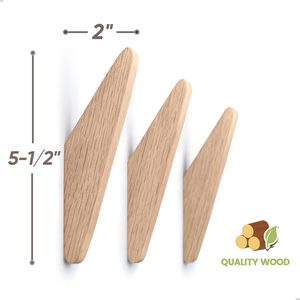 2Pack Wood <b>Hooks</b> <b>Wall</b> Mounted, Minimalist Easy to Install Natural Real Wood Cute Modern Mid Century Rustic Simple Home Foyer - Product Image 5