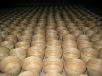 Set mangkuk bambu terlaris, dipoles, peralatan makan dapat digunakan kembali untuk penggunaan sehari-hari