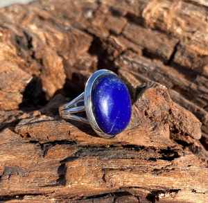 Lapis Lazuli Statement Ring 925 Sterling Silver Vintage Design Handmade Unique Fashion Jewelry Gift For Women <b>Men</b> - Product Image 6