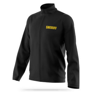 Custom Winter Workwear Sheriff Men's Softshell Jacket Outdoor <b>Staff</b> Uniform Screen Printing Logo Windproof Softshell Jacket - Product Image 3
