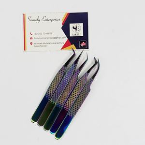 Pinzas para pestañas de 10mm de acero inoxidable japonés ultrafinas duraderas de precisión profesional, pestañas de Plasma multichapadas multiforma - Product Image 3