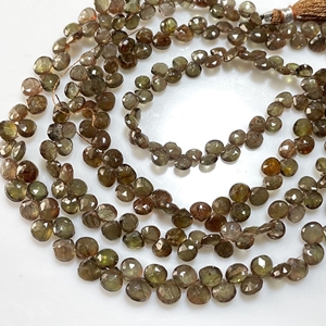 Perles de briolette en forme de coeur à facettes andalousite perles brunes de qualité fine pour bijoux en gros - Product Image 4