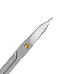 Ciseaux à cuticules professionnels en acier inoxydable, lame incurvée, pointe aiguë, légers, durables, manche en acier, pour le soin quotidien - Product Image 2