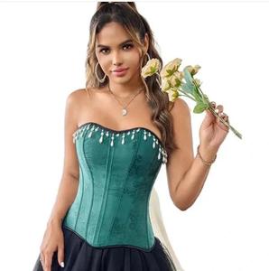 OEM & ODM <b>Goth</b> Waist Trainer Steel Boned Shapers with 8 Panel Woven Bustier Front Busk Modesty Eyelet Laces Breathable Design - Product Image 1