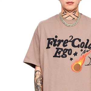 Camiseta personalizada de talla grande con estampado de peso pesado y hombros caídos para hombre, ropa de calle, camisetas cuadradas recortadas con estampado de pantalla - Product Image 2