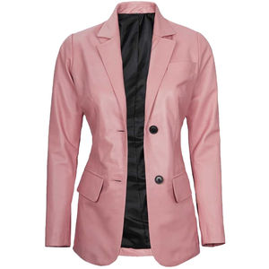 Manteau Blazer Long en Cuir de Mouton Véritable pour Femme, Double Boutonnage, Coupe-Vent, Respirant, Logo Personnalisable, Service OEM, Extérieur - Product Image 2