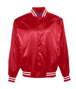 Chaqueta Universitaria de Satén de Diseño Personalizado con Parches Bordados, Chaqueta Universitaria de Satén Brillante, Chaquetas Bomber de Invierno - Product Image 1